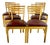 1940s Vintage Art Deco Italian Honey Stained Maple Back Slat Dining Chairs - Set of 6, After Gio Ponti For Sale