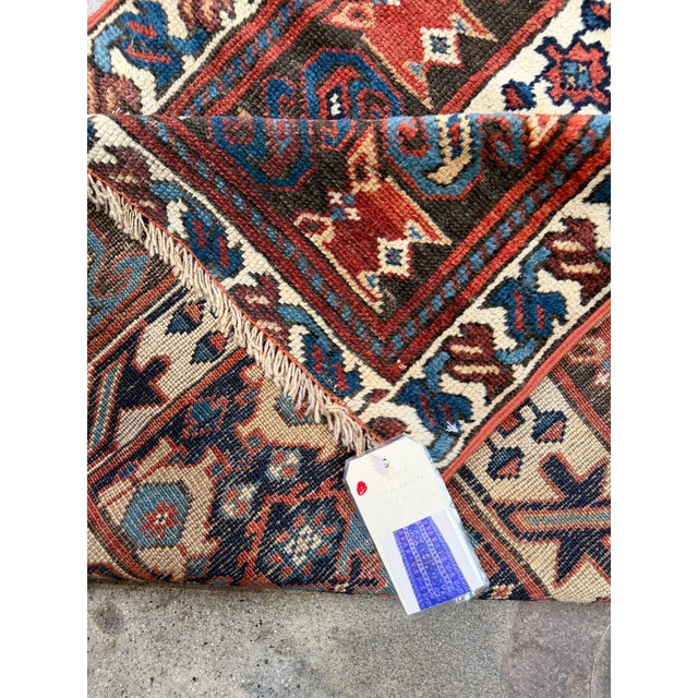 Brick Red Early 20th Century Varamin Persian Runner Rug With Stylized Floral Pattern For Sale - Image 8 of 8