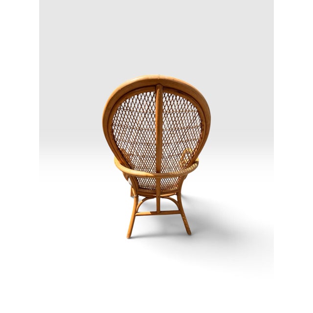 Vintage Palm Beach Bent Rattan & Bamboo Dining Set With Glass Top & 4 Armchairs For Sale - Image 9 of 12
