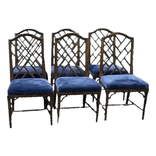 Chinoiserie Fretwork Style Dining Chairs by Century Furniture- Set of 6 For Sale