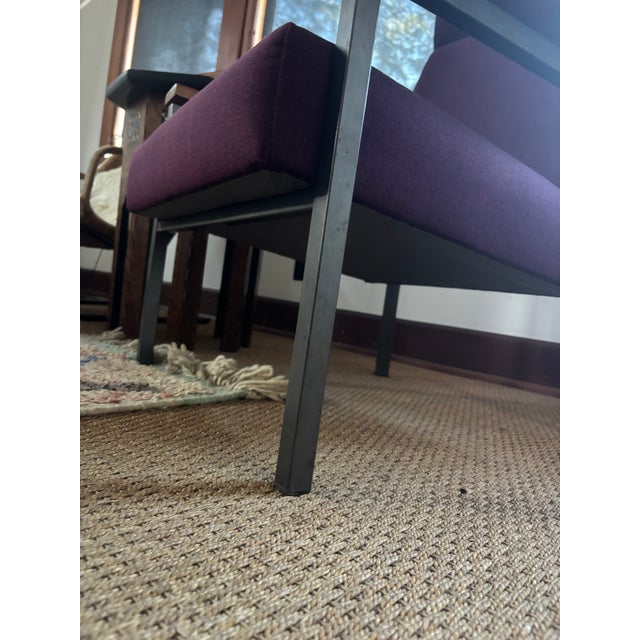Midcentury Modern Danish Vermund Larsen Lounge Chair With Eggplant Upholstery For Sale - Image 4 of 9