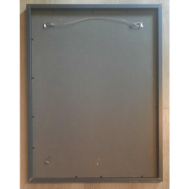 This graphite male figurative sketch on newsprint is paired with a contemporary black frame under plexiglass and is by the...