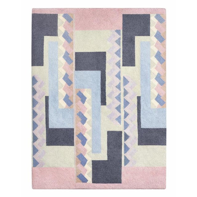 Hand-Tufted Wool Rug with Geometric Pattern by Iles for Tisca, France, 1990s For Sale - Image 14 of 14