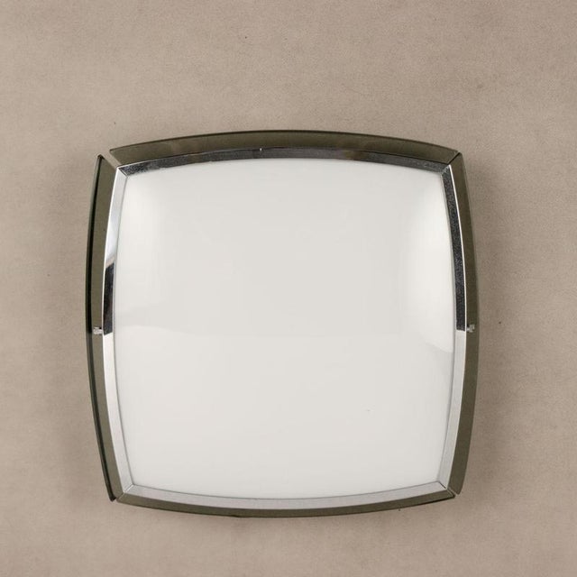 Glass and Aluminum Ceiling Light, 1970s For Sale - Image 6 of 9
