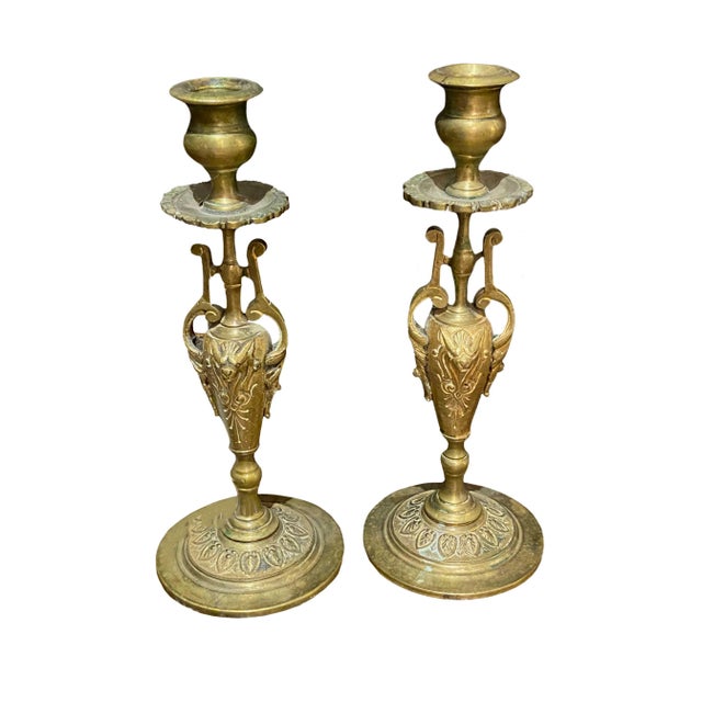 Antique French Bronze Candlesticks - a Pair For Sale In Dallas - Image 6 of 6