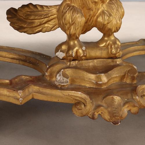 Carved and Gilded Wooden Console Table For Sale - Image 9 of 13