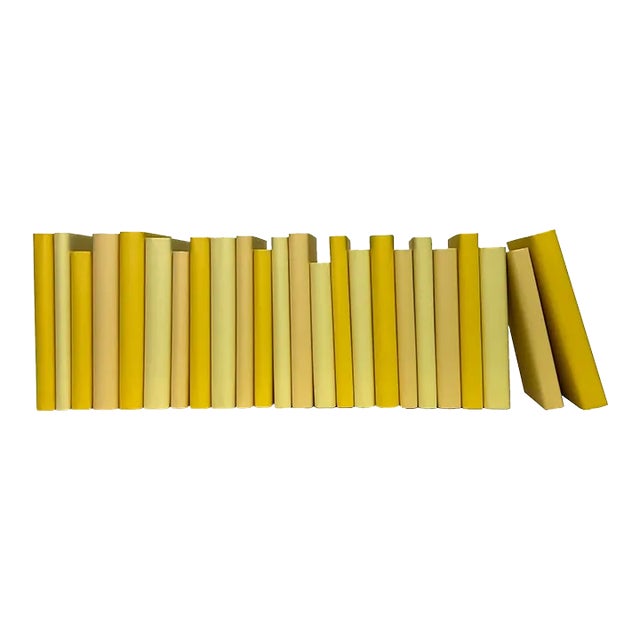 Decorative Books - Daffodil Paper Wrapped Books - Yellow Books By The Foot For Sale