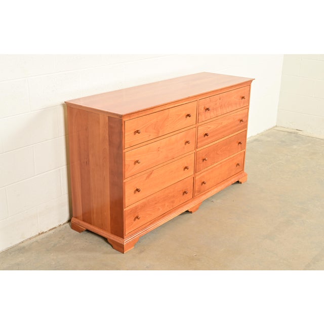 Harden Furniture Harden Furniture Arts and Crafts Shaker Solid Cherry Wood Eight-Drawer Dresser For Sale - Image 4 of 17