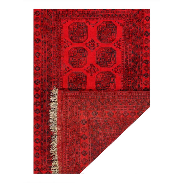 Traditional Pasargad DC Vintage Afghan Tekkeh Rug For Sale - Image 3 of 3