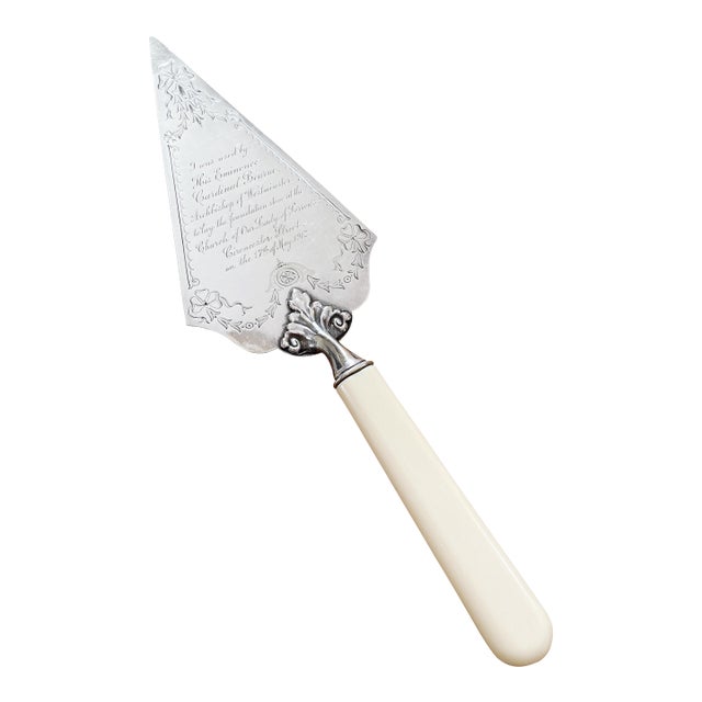 Antique 1912 English Silver Plated Presentation Trowel For Sale