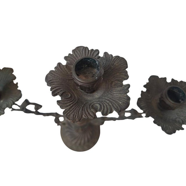 Late 19th Century Antique Late 19th Century Louis XV Bronze Candelabras, 1890s, Set of 2 For Sale - Image 5 of 8