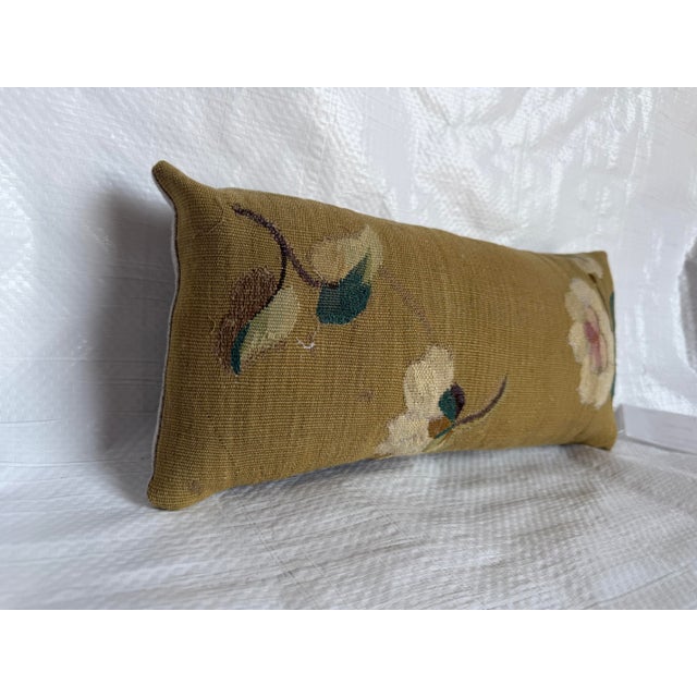 Circa 1850 Antique French Aubusson Floral Tapestry Pillow For Sale - Image 4 of 7