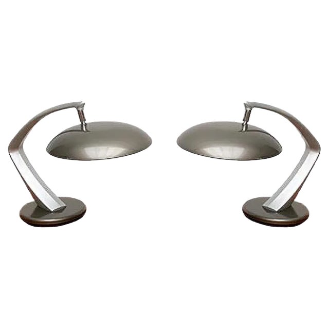 Space Age Boomerang Table Lamps by Luis Pérez de la Oliva for Fase, Set of 2 For Sale