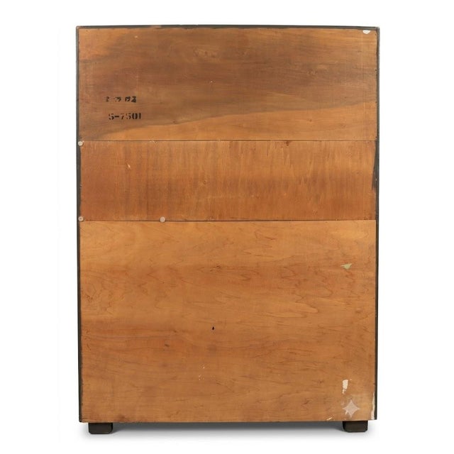 Wood 1970s Vintage Henredon Artefacts Tall Chest in Midnight Blue With Brass Hardware For Sale - Image 7 of 7