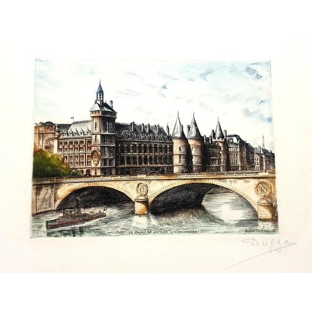 Dufza, Paris Conciergerie, 1940, Etching For Sale - Image 9 of 9