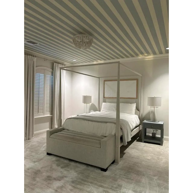 Pierre Frey Gisors Striped Wallpaper in Blue Bp309002 For Sale In New Orleans - Image 6 of 7