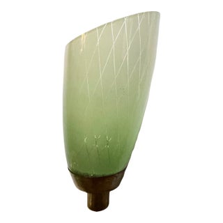 1950s Italian Murano Reticello Green Glass Wall Sconce by Barovier & Toso For Sale