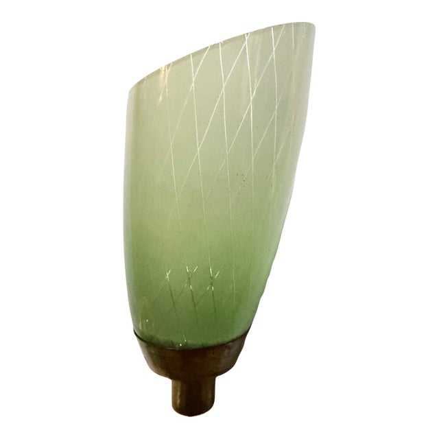 1950s Italian Murano Reticello Green Glass Wall Sconce by Barovier & Toso For Sale