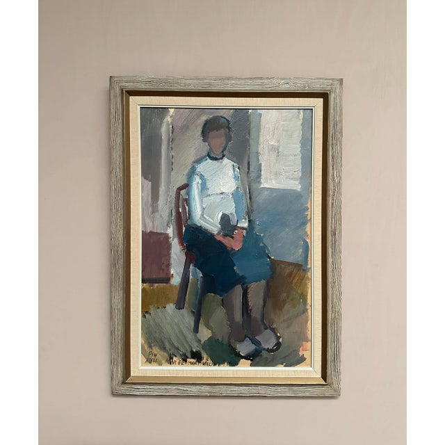 Gösta Stawåsen, Seated Woman, 1950s, Oil on Canvas, Framed For Sale - Image 8 of 15
