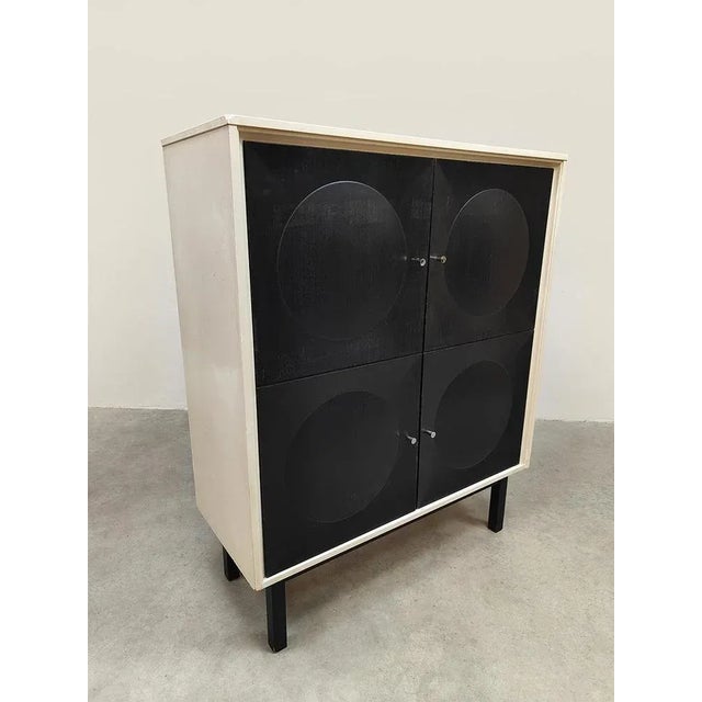 Black Vintage Brutalist Circular Graphic Wall Cabinet with Geometric Design, 1970s For Sale - Image 8 of 8