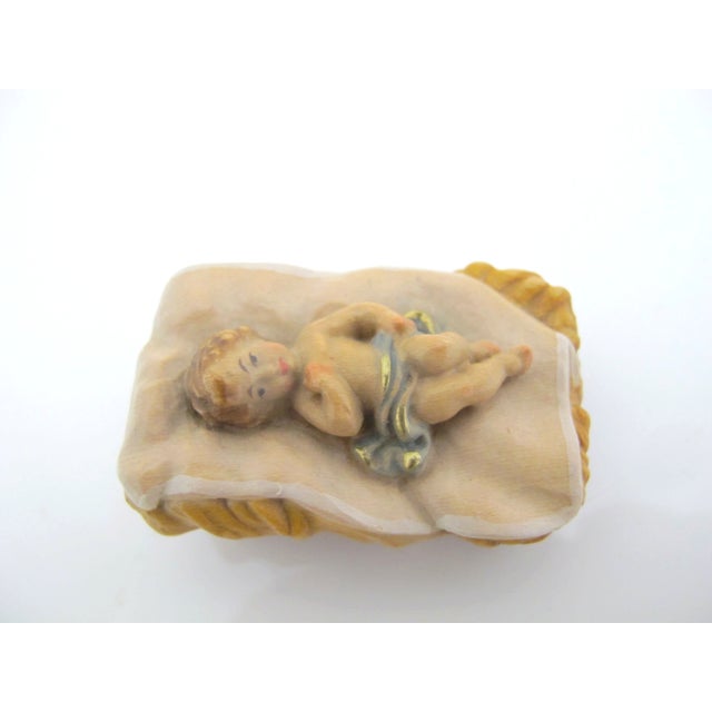 Anri Italy Karl Kuolt hand carved and meticulously hand painted, nativity figurine of Baby Jesus, 3" scale. Actual...