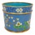 Chinese Brush Pen Holder Blue Color Cloisoné 20th Century For Sale