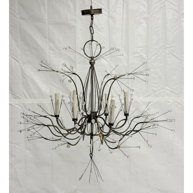 Metal "Splashing Water 37" Chandelier in Pewter & Acrylic by Remains Lighting For Sale - Image 7 of 18