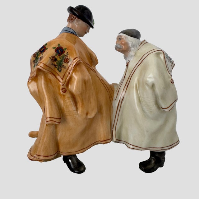 Herend Vintage Herend János Pásztor “Farewell” Hand-Painted Porcelain Figurine No. 5506 For Sale - Image 4 of 11