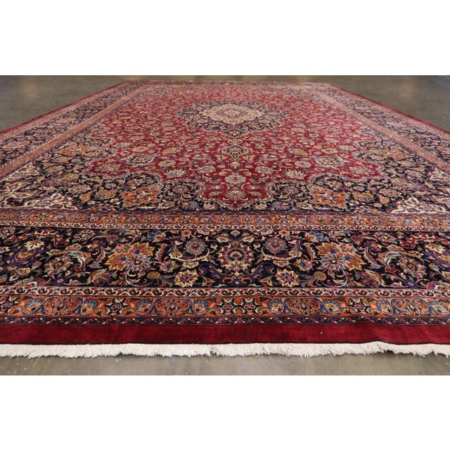 Vintage Persian Mashhad Rug, 16'09 X 22'02 For Sale - Image 10 of 11