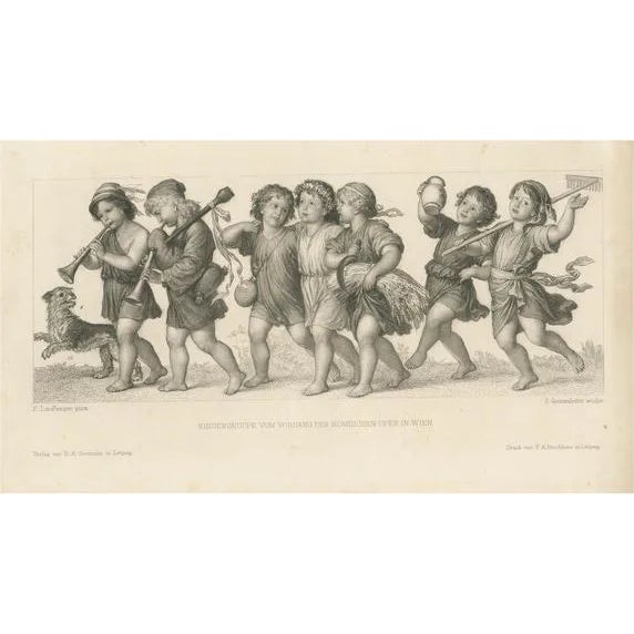 After Laufberger, Illustration of a Group of Children and a Dog, Print For Sale