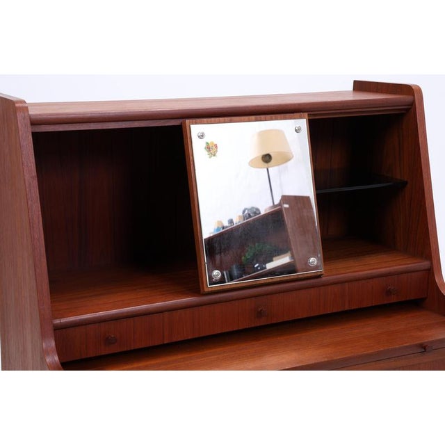 Brown Mid-Century Teak Secretary Desk, 1960s For Sale - Image 8 of 18