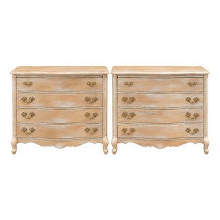 Vintage Solid Wood French 4-Drawer Chest For Sale