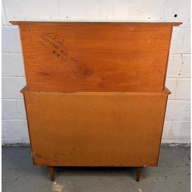 Mid 20th Century Modern Gentleman's Chest Highboy by Young Mfg. Attributed For Sale - Image 15 of 16