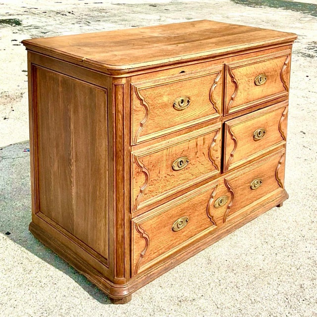 English Vintage English Georgian Style Oak Gentleman’s Chest For Sale - Image 3 of 12