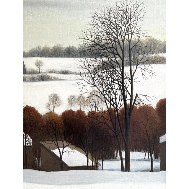 Modern Claude Sauthier, Fortified Farm of Soujet, Oil on Canvas, 1970s For Sale - Image 3 of 15