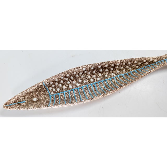 Mid-Century Modern Mid-Century Modern Italian Pottery Fish Dish Attributed to Aldo Londi Bitossi or Raymor For Sale - Image 3 of 13