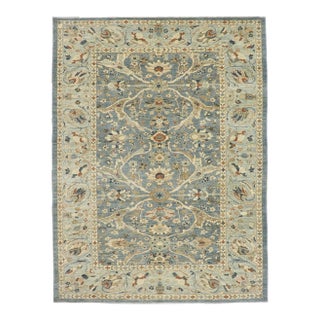 Modern Azure Turkish Sultanabad Rug, 09'03 X 12'03 For Sale
