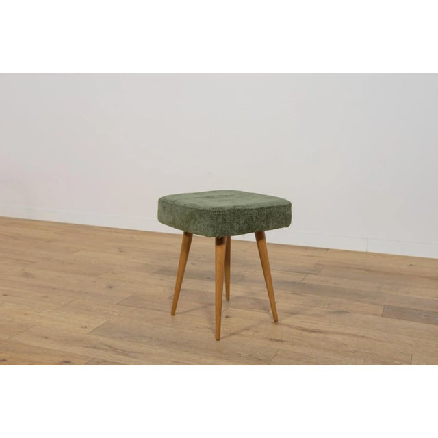 Stool manufactured in Poland in the 70s of the last century. Beech wood legs were cleaned of the old surface, painted with...