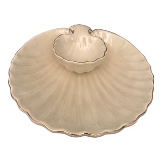 1960s Lenox Aegean Collection Double Shell Serving Dish, Often Used as a Chip & Dip Bowl For Sale
