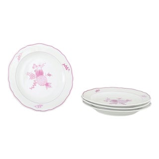Porcelain Lunch Plates with Lilac Floral Motif from Meissen, 1930s, Set of 4 For Sale