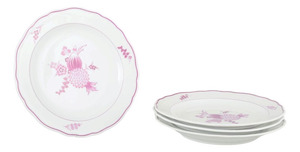 Porcelain Lunch Plates with Lilac Floral Motif from Meissen, 1930s, Set of 4