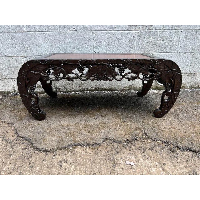 Brown Early 20th Century Antique Chinese Quing Style Hardwood With Burl Low Table For Sale - Image 8 of 10