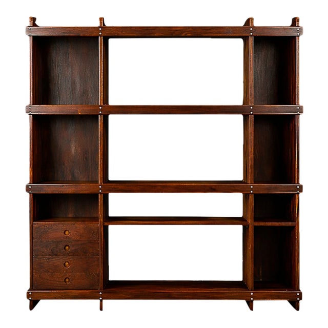 Brazilian Modern Bookshelf in Rosewood, Sergio Rodrigues, C. 1968 For Sale