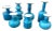 1970s Kastrup Holmegaard White Cased Blue Vases- Set of 7 For Sale