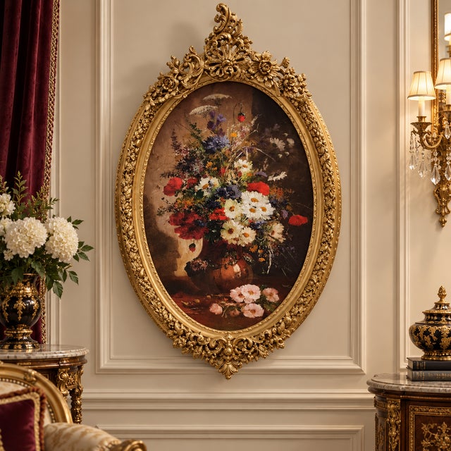 Bring timeless French elegance into your home with this breathtaking Louis XVI-inspired floral wall art. Showcasing a lush...