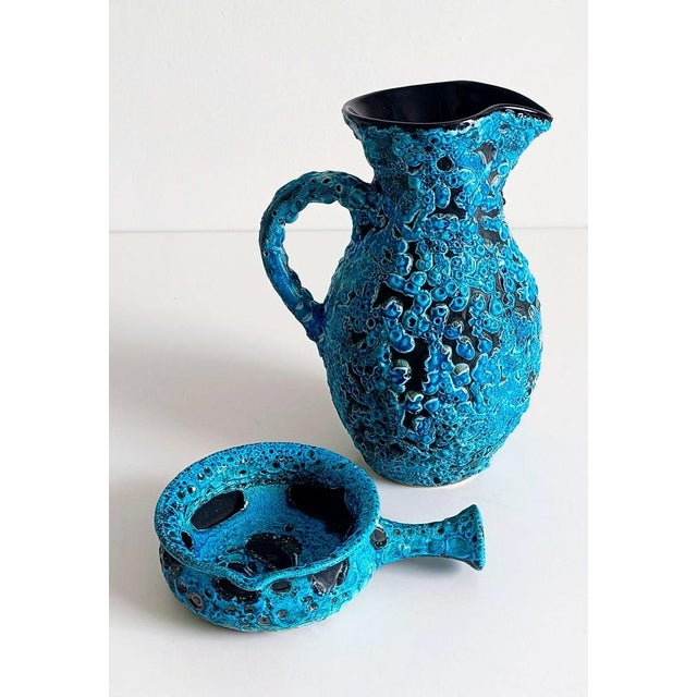 Ceramic Mid-Century Modern Blue Ceramics by Charles Cart, 1960s, Set of 2 For Sale - Image 7 of 18