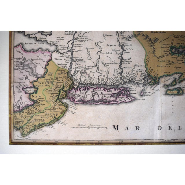 Paper Homann, Johann Baptist (1663-1724) Nova Anglia. Septentrionali Americæ Implantata Anglorumque Coloniis Florentissima Geographice Exhibita Â Ioh For Sale - Image 7 of 7
