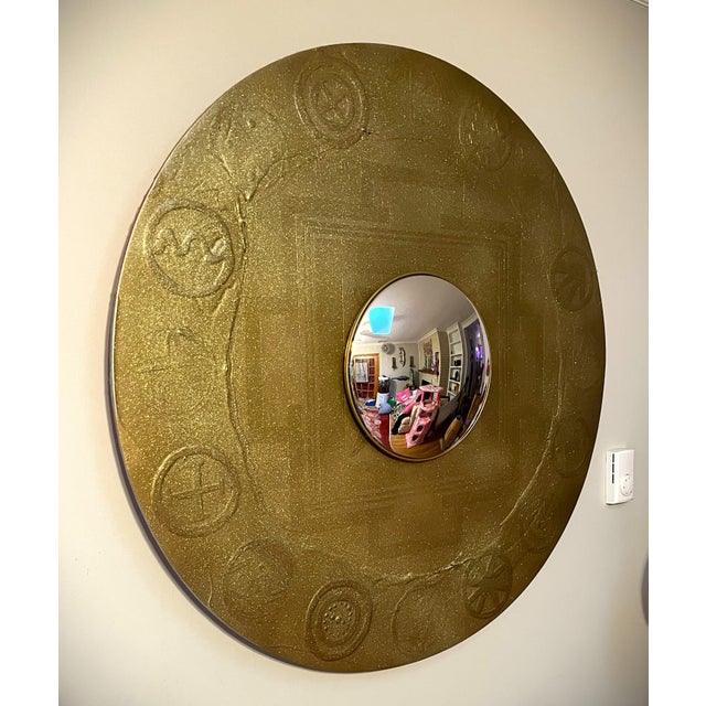 Golden Mandala With Mirror Eye For Sale - Image 9 of 9