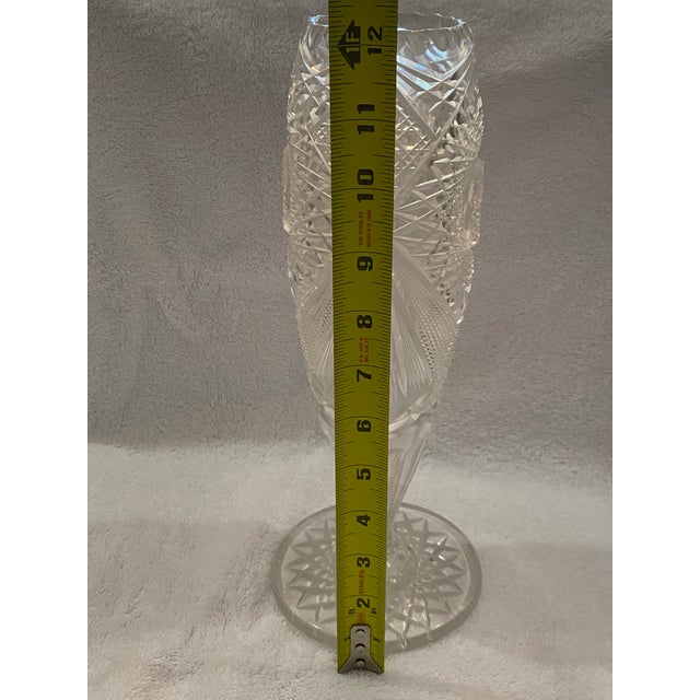 Glass Mid 19th Century American Brilliance Period Vase For Sale - Image 7 of 7
