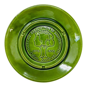 Vintage Royal Haeger Ceramic Ashtray (1975) American Association of Nurserymen Centennial "Green Survival" Collectible in Green & Earth Tones